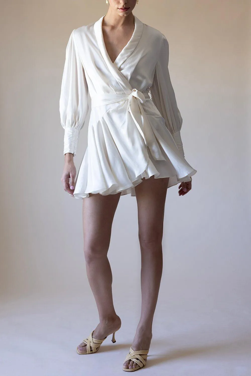 Wrap Mini Dress - Cream